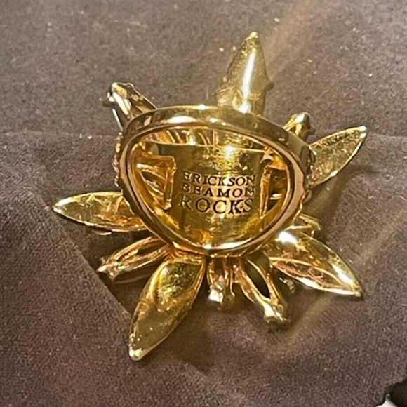 Erickson Beamon Rocks Statement Flower Ring Size 6 #205217186708 - Picture 5 of 6